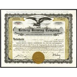 Heiberg Brewing Co., 1936 Stock Certificate.