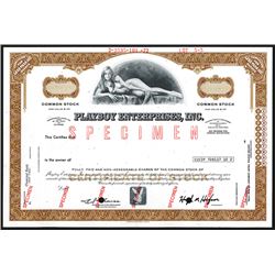 Playboy Enterprises, ca.1960-70's Specimen Stock Certificate.