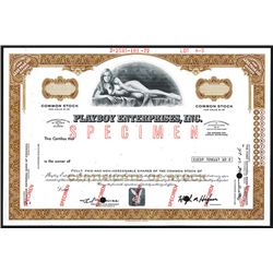 Playboy Enterprises, Inc.,ca.1960-70's Specimen Stock certificate.