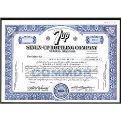 Seven-Up Bottling Co. 1977 Specimen Stock Certificate.