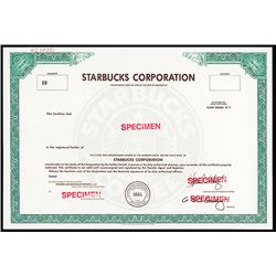 Starbucks Corporation Possible IPO Specimen Stock Certificate.