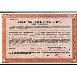 Beech-Nut Life Savers, Inc. Stock Cert.