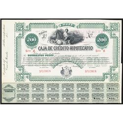 Caja de Credito Hipotecario Specimen Bond.