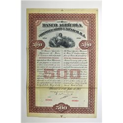 Banco Agricola e Hipotecario De Mexico Specimen Bond.