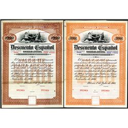 Descuento Espanol 1908 Specimen Bond Pair