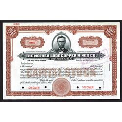 Mother Lode Copper Mines of Alaska Specimen Shares. CA 1920.