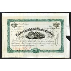 Bodie Mining District - Bulwer Consolidated Mining Co. 1879 Proof Stock Certificate.