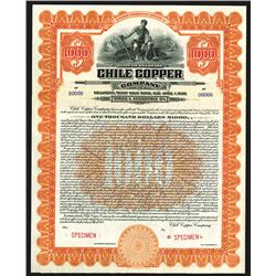 Chile Copper Co. 1917 Specimen Bond.