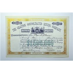 Grafton Consolidated Mining Co. 1901 Stock Certificate.