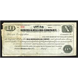 Incas Mining & Milling Co. Unissued Stock Certificate.