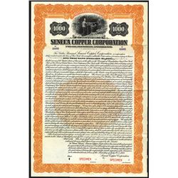 Seneca Copper Corp. 1923 Specimen Bond.