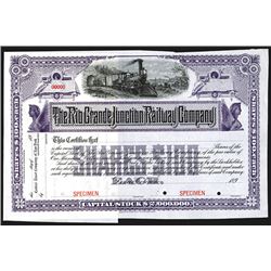 Rio Grande Junction Railway Co., 189x Specimen Stock Certificate.