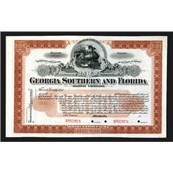 Georgia Southern and Florida Railway Co., ca.1900, Specimen Stock Certificate.