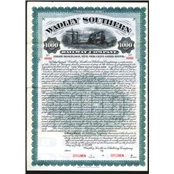 Wadley Southern Railway Co., 1906, $1000 Specimen Bond.