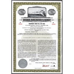 Chicago, Burlington & Quincy Railroad Co. Equipment Trust of 1966 Specimen Bond.