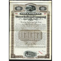 Citizens Street Railroad Co. of Indianapolis 1896 Specimen Bond.