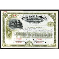 Ann Arbor Railroad Co. ca.1900  Specimen Shares.