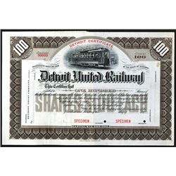 Detroit United Railway Co., 190x Specimen Stock Certificate.