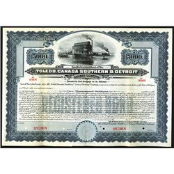 Toledo, Canada, Southern and Detroit Railway Co., 1906 Bond.