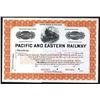 Image 1 : Pacific and Eastern Railway Co., ca.1900 Specimen Stock Certificate.