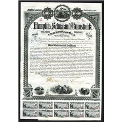 Memphis, Selma and Brunswick Railroad Co. Bond.