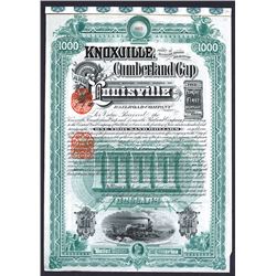 Knoxville, Cumberland Gap and Louisville Railroad Co., 1888 I/U Bond.