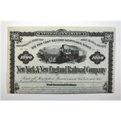 New York & New England Railroad Co. 1882 Bond.