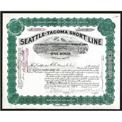 Seattle-Tacoma Short Line "One Hour Scenic Route" 1910 Stock Certificate.