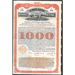 Chicago, Milwaukee & St.Paul Railway Co. 1889 General Mortgage Gold Bond.