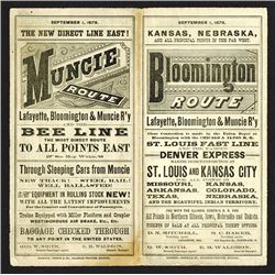 Lafayette, Bloomington & Muncie Railway. Timetable Sept, 1, 1879.