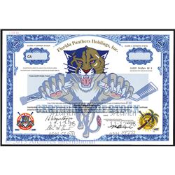 Florida Panthers Holdings, Inc., 1996 Specimen Stock Certificate.