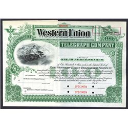 Western Union Telegraph Co., ca.1900 Specimen Stock Certificate.