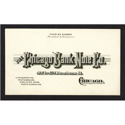 Chicago Bank Note Co., ND ca.1880-1900 Intaglio Printed Business Card.