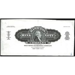 Hamilton Bank Note Co. Proof Letterhead ca.1910-30's.