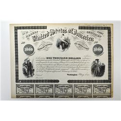 United States Treasury Counterfeit Bond Detector Plate for $1000 1862 4th Series Bond.