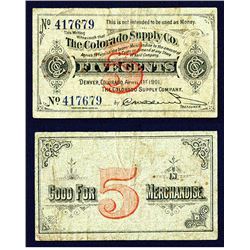 Colorado Supply Co., 1901 Issued Scrip Note.