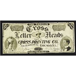 Cross Printing Co. Advertising Note, ca.1890's.