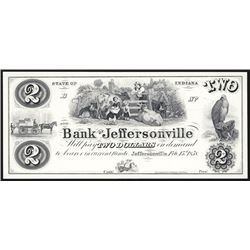 Bank of Jeffersonville $2 Proprietary Proof Banknote.