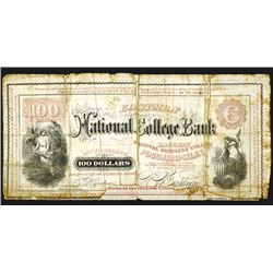 Eastman National College Bank, $100.
