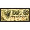 Image 1 : Bank of Clarendon at Fayetteville, 1855 Obsolete Banknote.