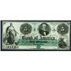 Image 1 : Bank of America, 1860's Obsolete Banknote.
