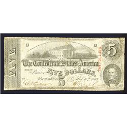 Confederate States of America, 1863 T-60 Issue.