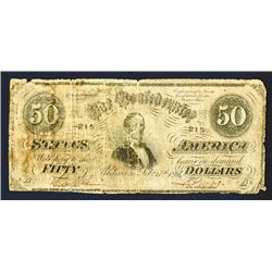Confederate States of America, 1864 Issue with Extremely Low 3 Digit Serial Number "215".