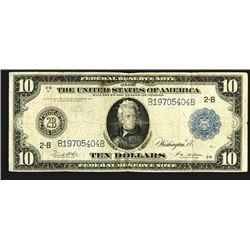 U.S. F.R.N. $10, New York, Blue Seal, Series of 1914, KL#462, FR#911a Banknote.