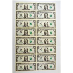 Federal Reserve 1988A Uncut Sheet of 16.