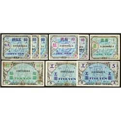 WWII Military Currency, 9 Pieces.