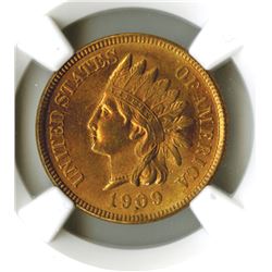 Cent, 1909 Indian, NGC MS63 RD