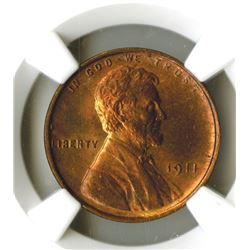 Lincoln Cent, 1911, NGC MS64 RB