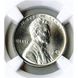 Lincoln Cent, 1943, NGC MS66