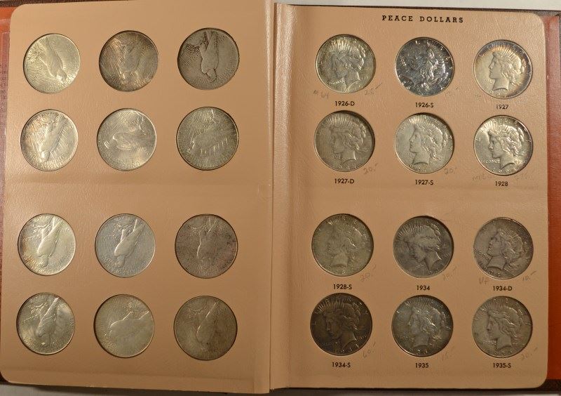 Complete Set PEACE SILVER DOLLARS, 1921 1935, ( 24 COINS ) NICE CONDITION